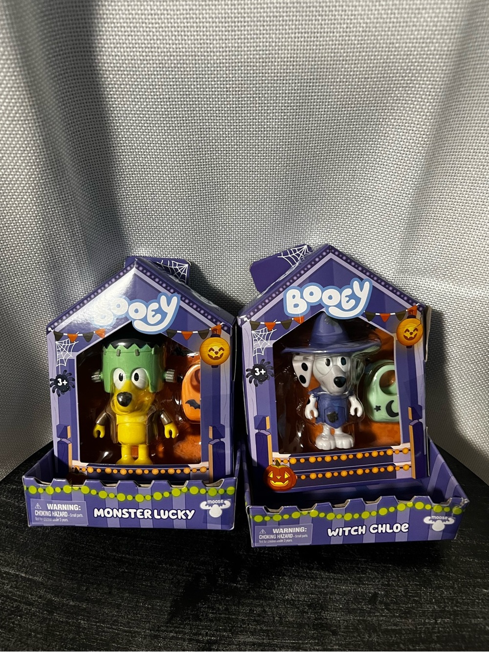 BLUEY BOOEY HALLOWEEN FIGURES SET OF 2  WITCH CHLOE & MONSTER LUCKY  **NEW**